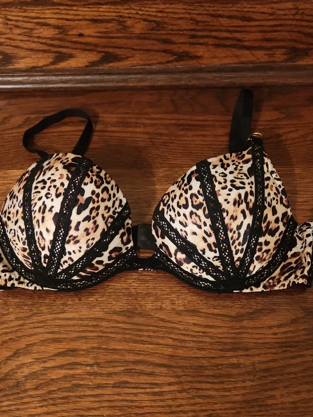 Victoria's Secret Leopard Print Bra with Black Lace